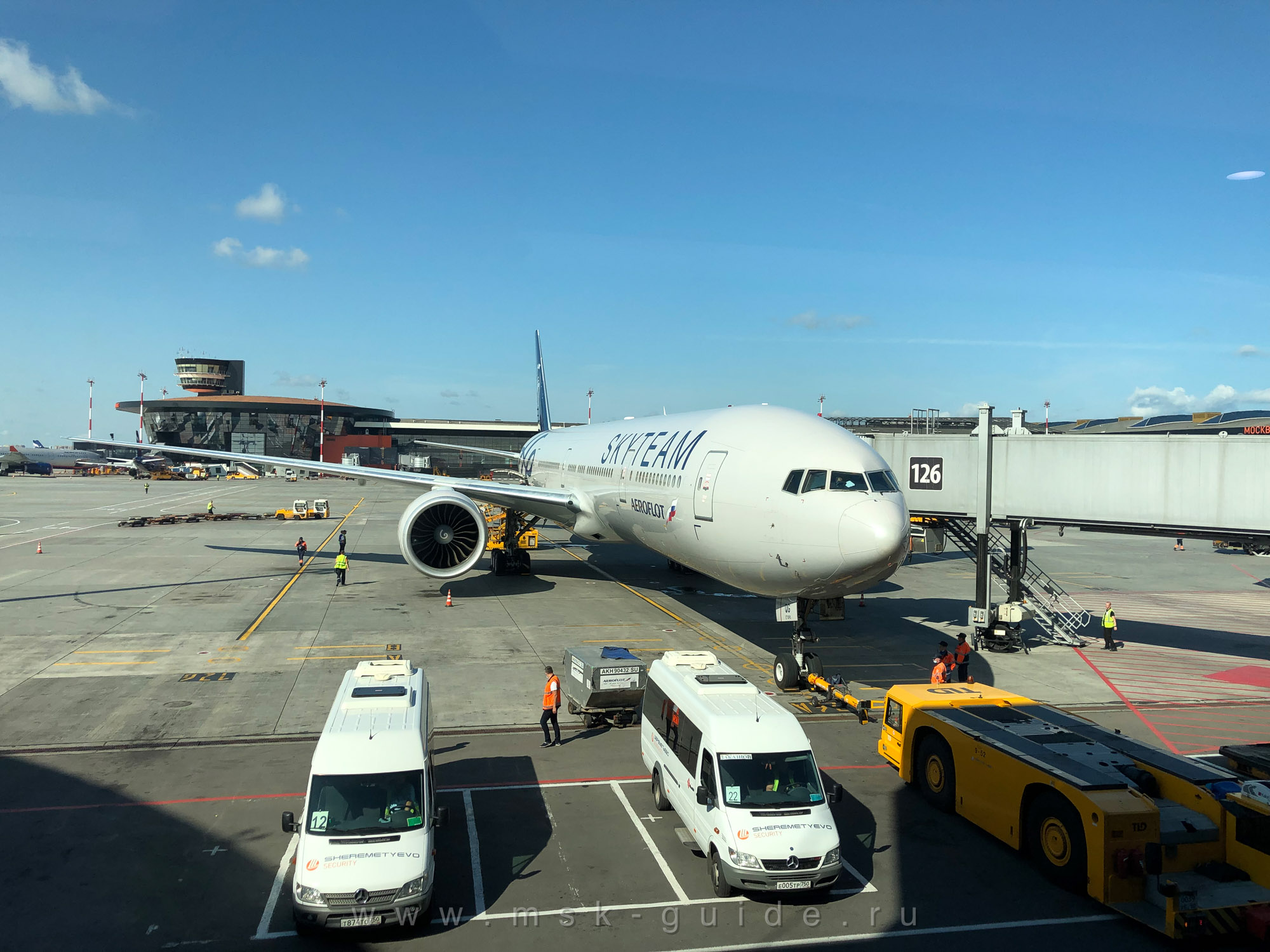 Самолет авиакомпании «Аэрофлот», раскраска SkyTeam в Шереметьево